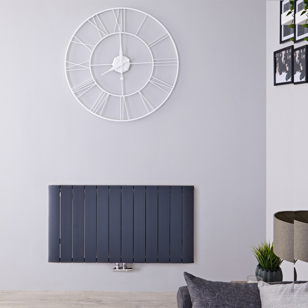 Aurora - Anthracite Aluminum Horizontal Designer Radiator - 23.5" x 44.75"