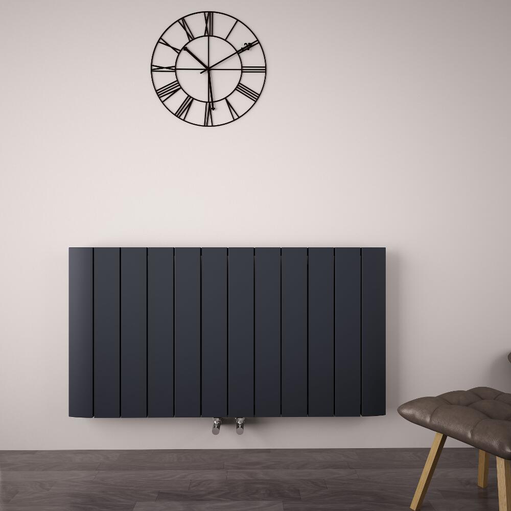 Aurora - Anthracite Aluminum Horizontal Designer Radiator - 23.5" x 44.75"
