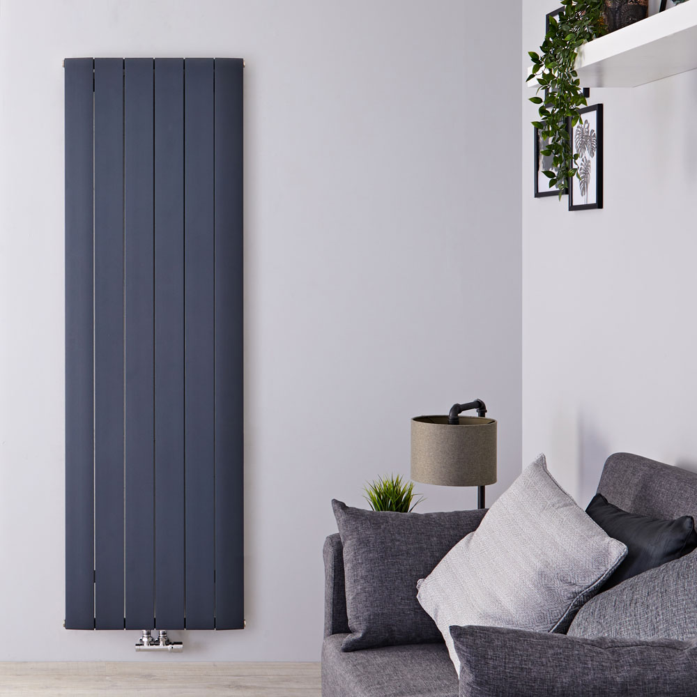 Aurora - Anthracite Aluminum Vertical Designer Radiator - 63" x 22.25"