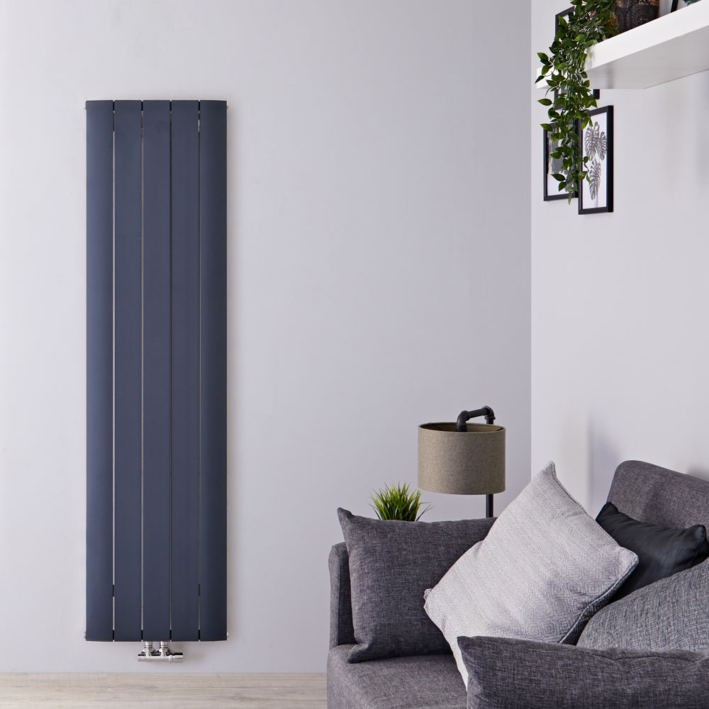 Aurora - Anthracite Aluminum Vertical Designer Radiator - 70.75" x 18.5"