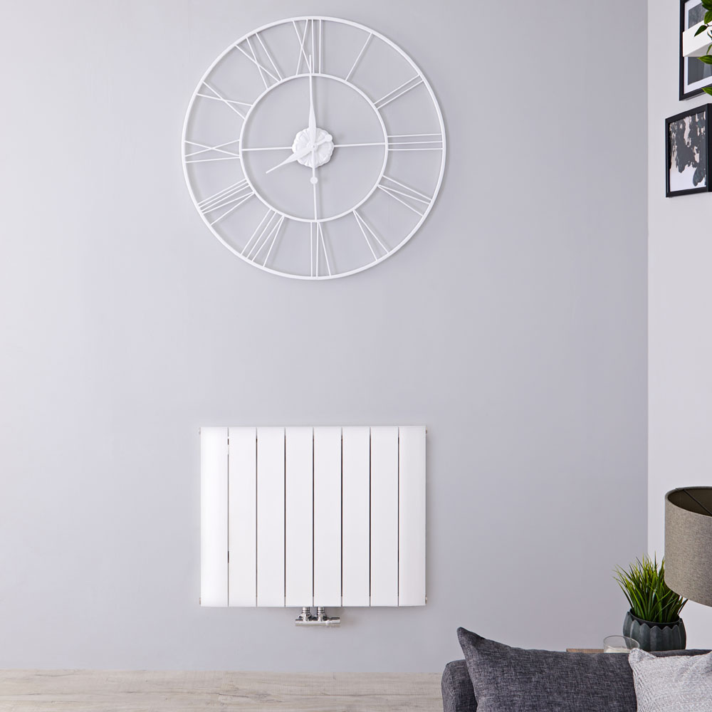 Aurora - White Aluminum Horizontal Designer Radiator - 23.5" x 29.75"