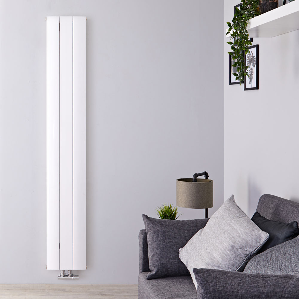 Aurora - White Aluminum Vertical Designer Radiator - 70.75" x 11"