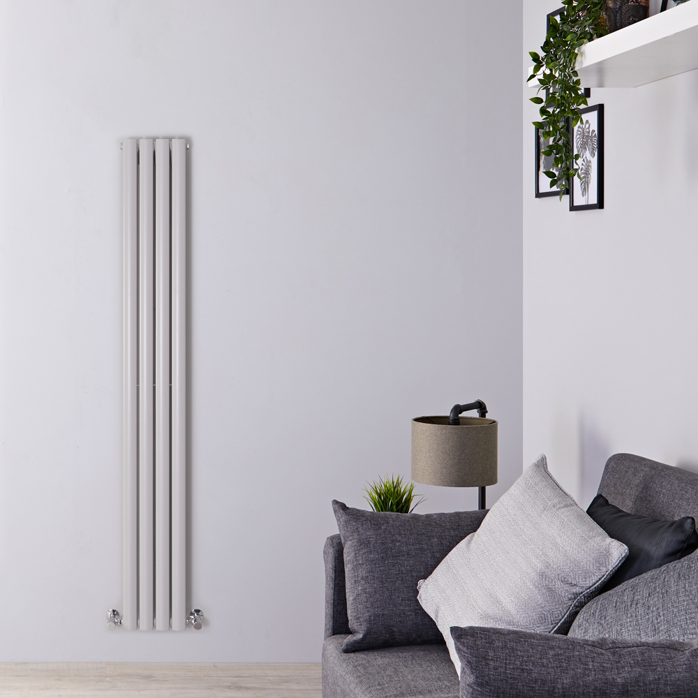 Revive - Light Gray Vertical Double-Panel Designer Radiator - 70" x 9.25"