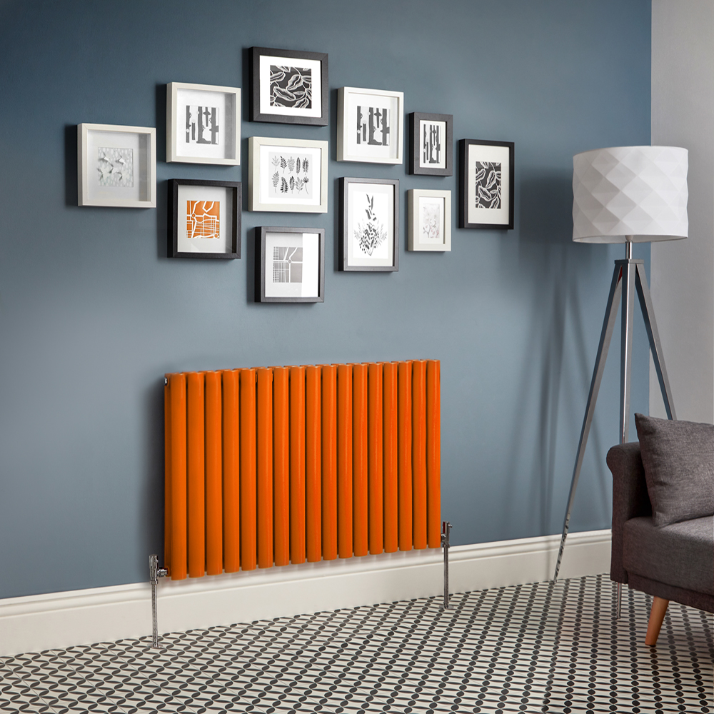 Revive - Orange Horizontal Double-Panel Designer Radiator - All Sizes