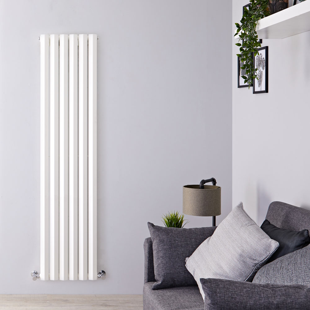 Edifice - White Vertical Single-Panel Designer Radiator - 63" x 16.5"