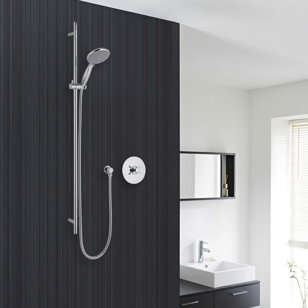 Traditional Concealed Shower System with Multifunction Handshower and Slide Rail Kit