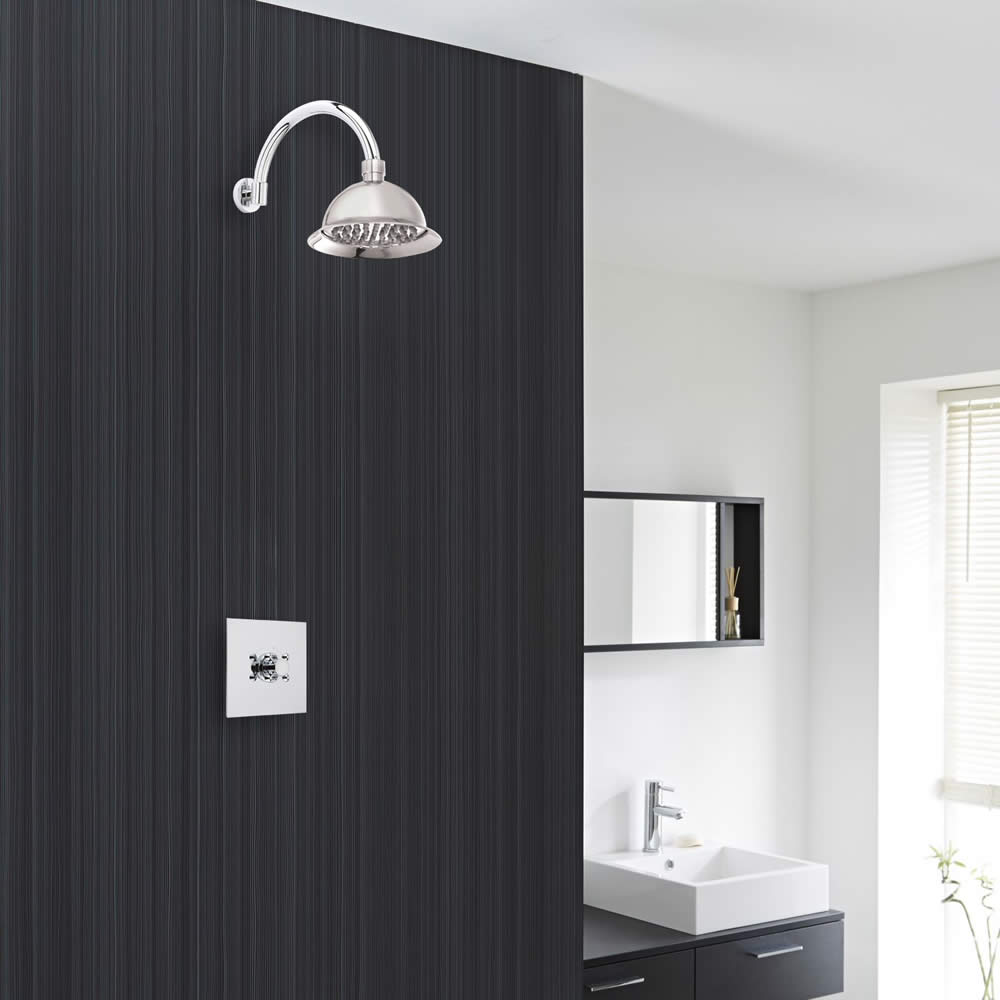 Traditional Concealed Shower System with 8" Rose Shower Head
