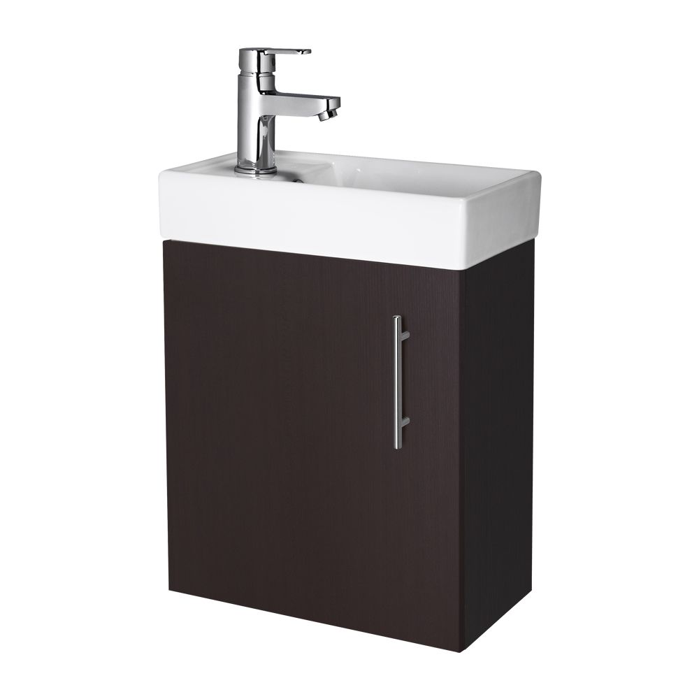 Ebony Brown Small Wall Mount Vanity Vessel Sink 16"