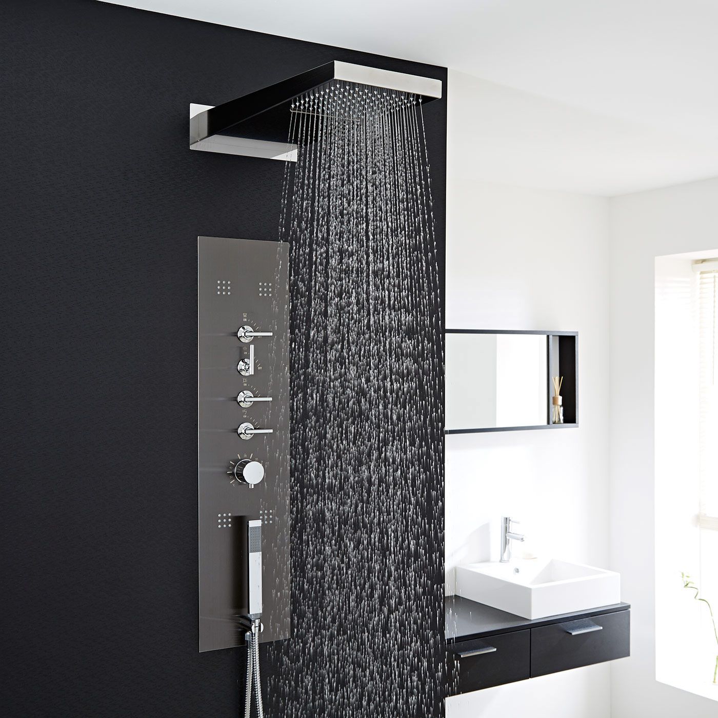 Concealed Thermostatic Shower Panel with Waterfall Head