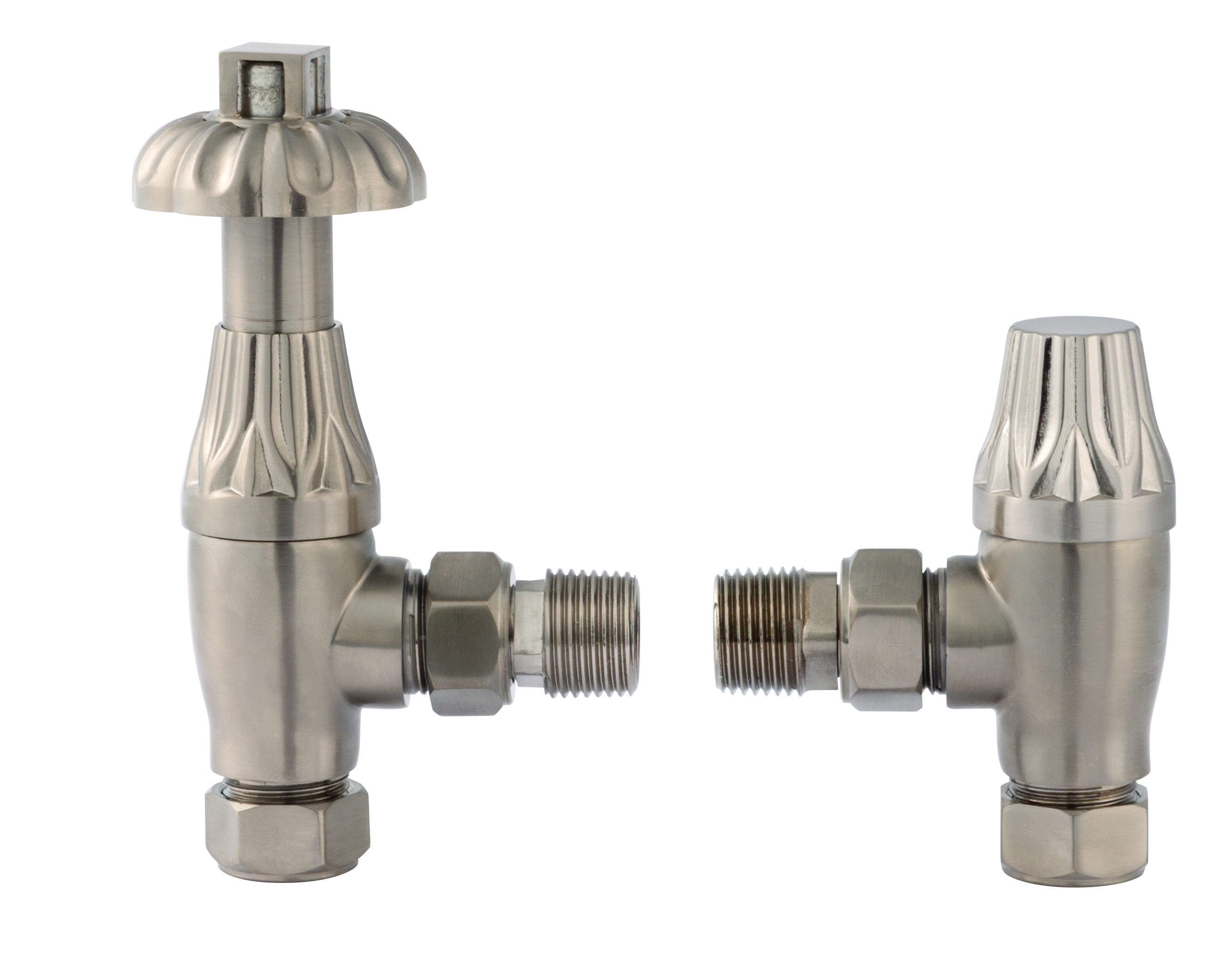 Satin Nickel Thermostatic Radiator Valve Pack