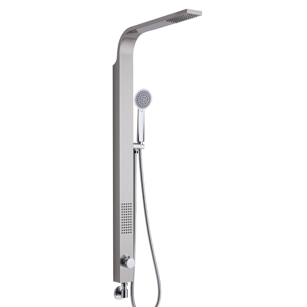 Harding Stainless Steel Rigid Shower Kit, Bottom Inlet Brushed Finish