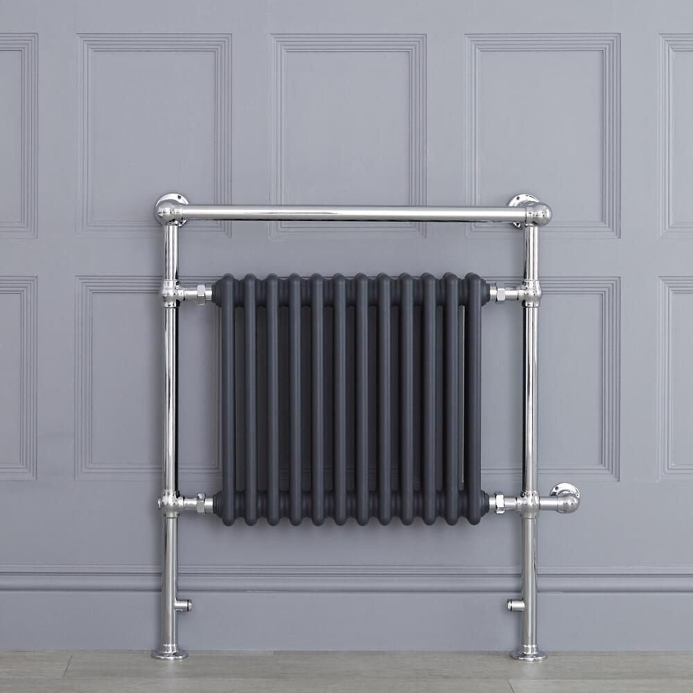 Marquis Electric - Anthracite Traditional Heated Towel Warmer with Shelf - 36.75" x 31.25"