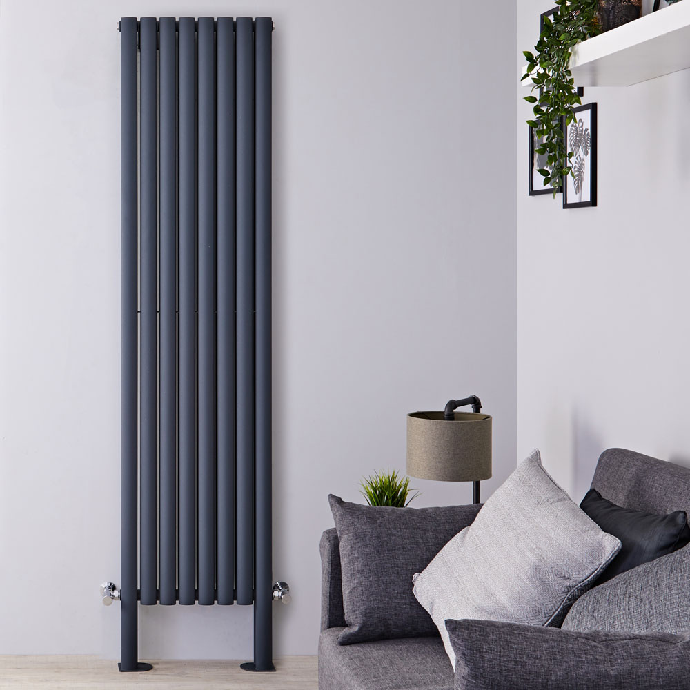 Revive Plus - Anthracite Vertical Double-Panel Designer Radiator - 78.75" x 18.5"