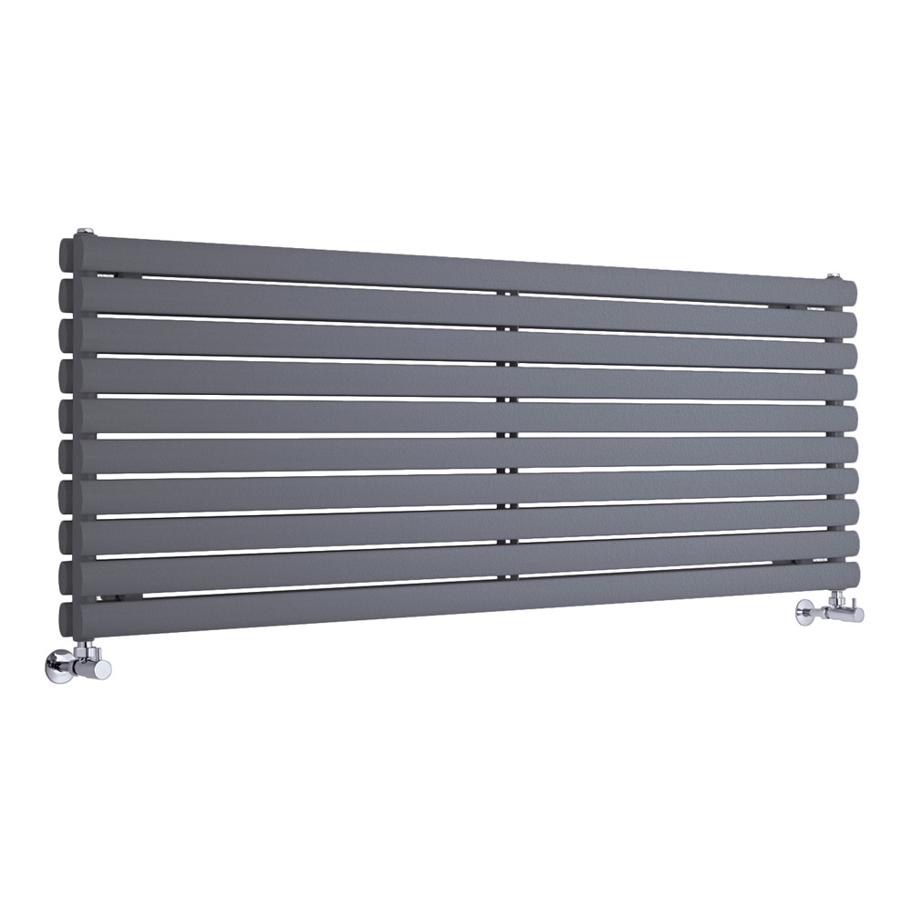 Revive - Anthracite Horizontal Double-Panel Designer Radiator - 23.25" x 70"