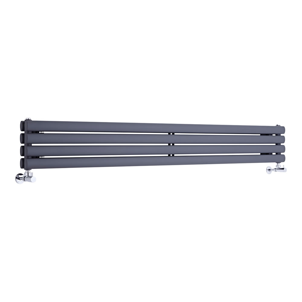 Revive - Anthracite Horizontal Double-Panel Designer Radiator - 9.25" x 70"