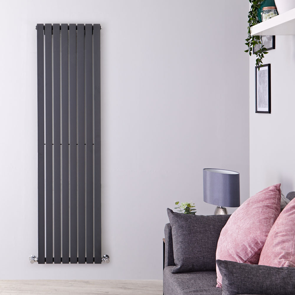 Sloane - Anthracite Vertical Single Flat-Panel Designer Radiator - 70" x 18.5"