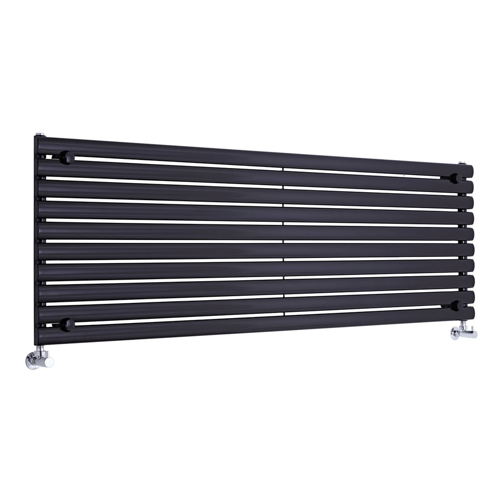 Revive - Black Horizontal Single-Panel Designer Radiator - 23.25" x 70"