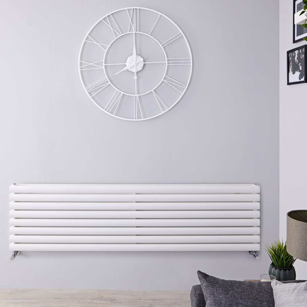 Revive - White Horizontal Double-Panel Designer Radiator - 18.5" x 70"