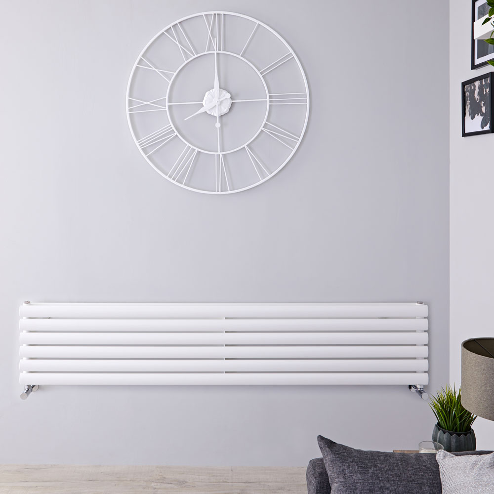 Revive - White Horizontal Double-Panel Designer Radiator - 14" x 70"