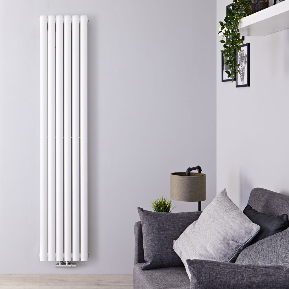 Revive Centrix - White Vertical Double-Panel Designer Radiator - 70" x 14"