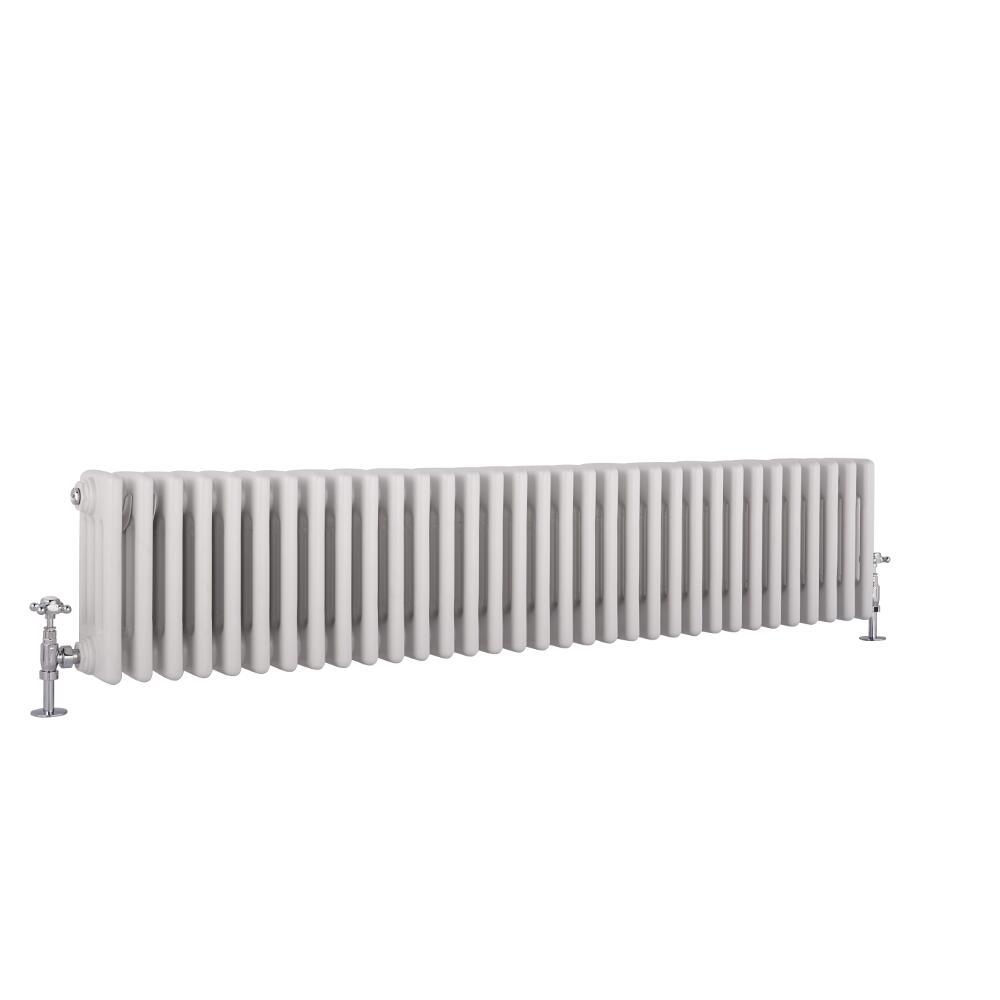 Regent - White Horizontal 4-Column Traditional Cast-Iron Style Radiator - 11.75" x 58.5"