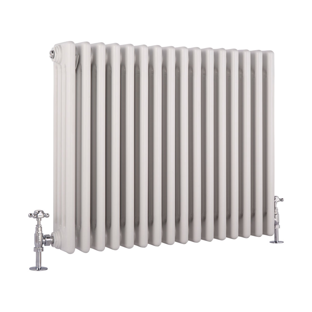 Regent - White Horizontal 4-Column Traditional Cast-Iron Style Radiator - 23.5" x 30"