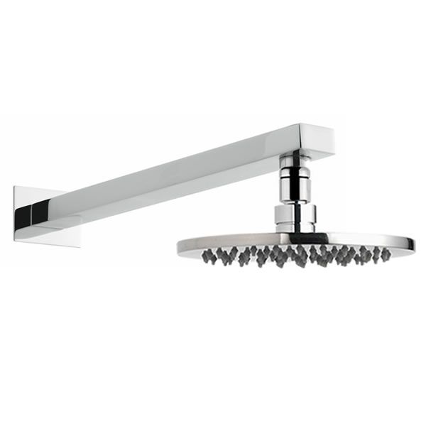 One-function 8" Diameter Round Rainshower Showerhead & 14" x 1.4" Arm - Polished Chrome Finish