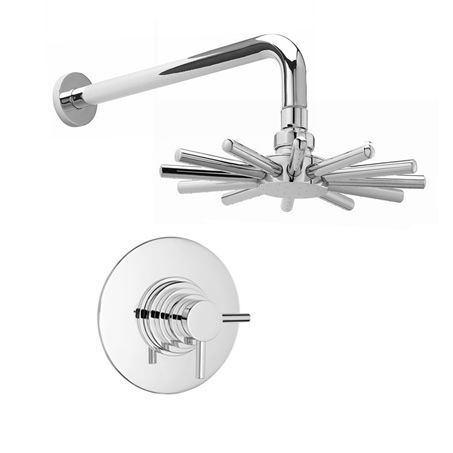 Chrome Finish Thermostatic shower with Cloudburst shower head