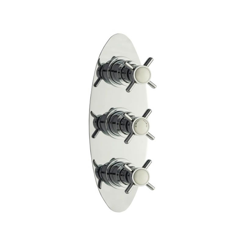 Traditional Thermostatic Triple Shower Valve with Diverter 3 Outlet Options