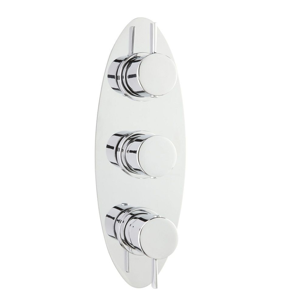 Clio Concealed Thermostatic Triple Shower Valve with Diverter 3 Outlet Options