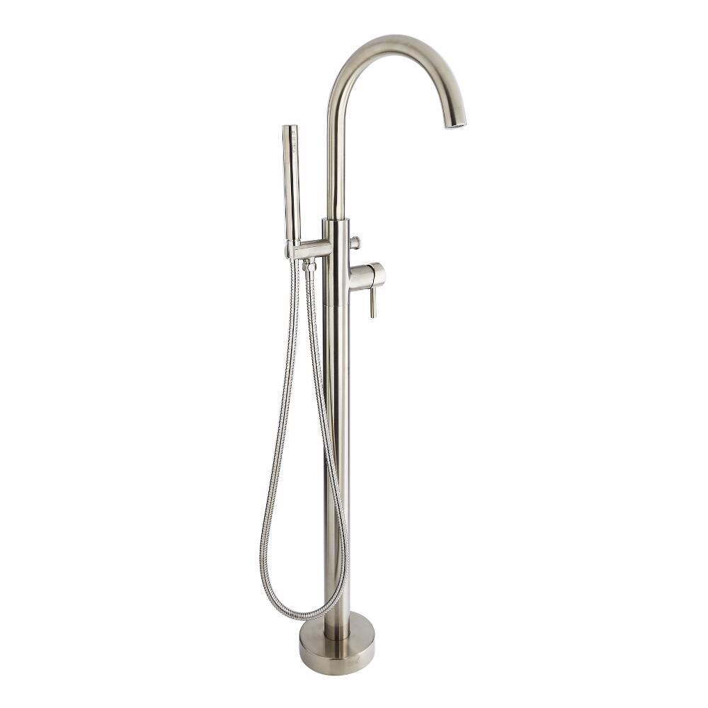 Quest - Brushed Nickel Freestanding Tub Faucet with Hand Shower