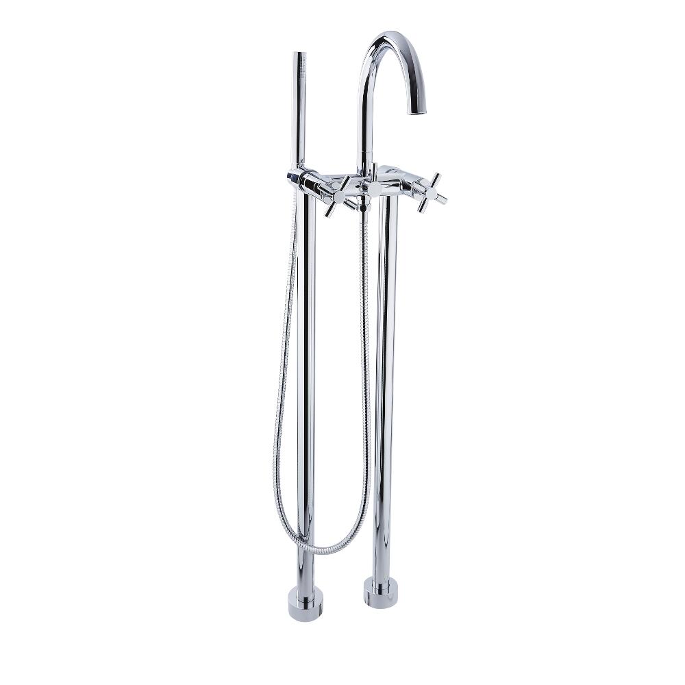 Tec - Chrome FreestandingTub Faucet with Hand Shower