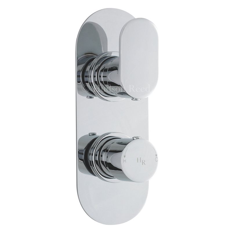 Cloud 9 Concealed Thermostatic Twin Shower Faucet Valve 1 Outlet Option - Chrome Finish