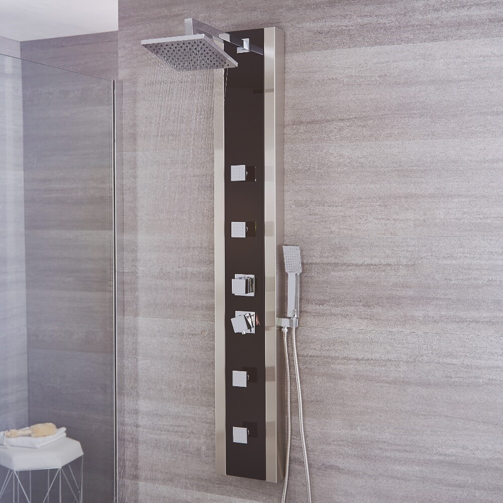 Howe - Black Stainless Steel Thermostatic Shower Panel