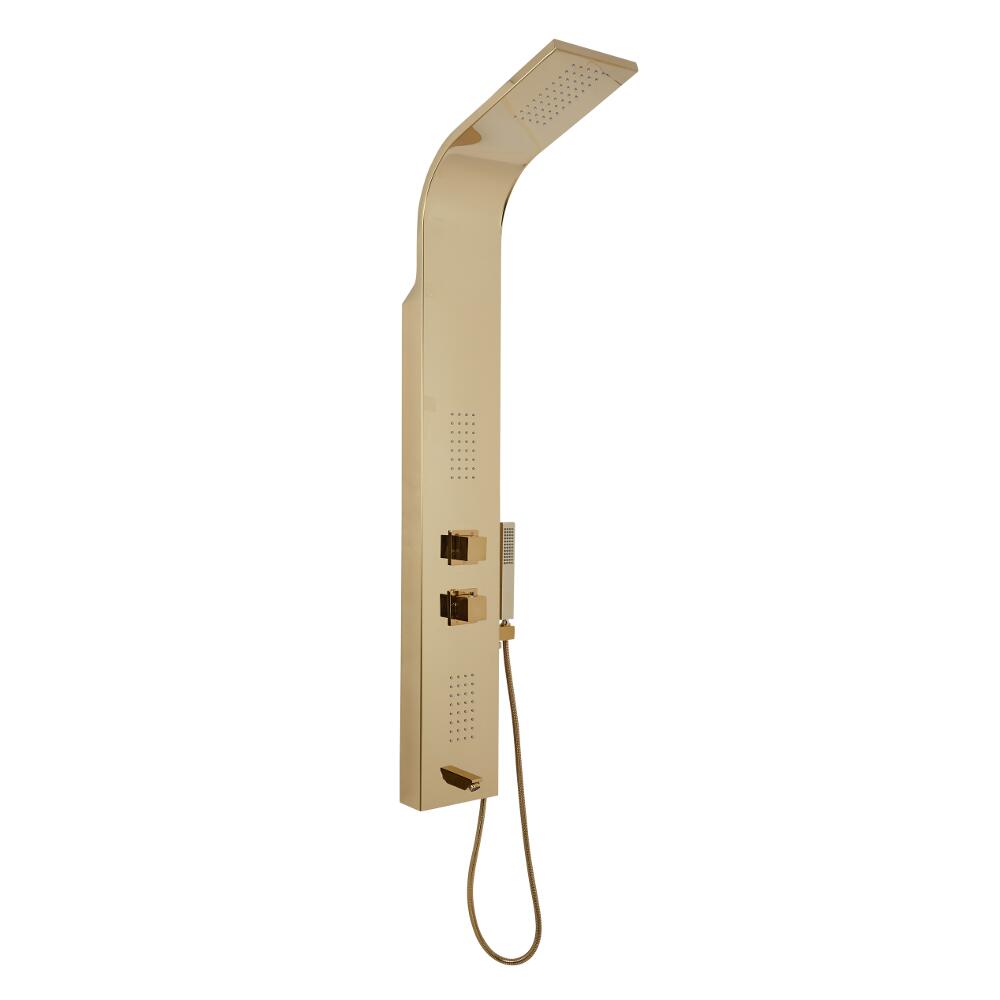 Ascot - Stainless Steel Shower Panel with Satin Finish and Tub Spout