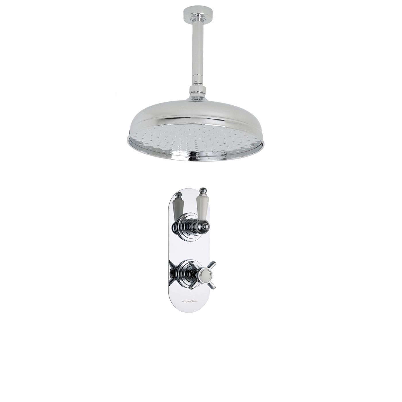 Beaumont Thermostatic 1 Outlet Shower System with 12" Apron Head & Ceiling Arm