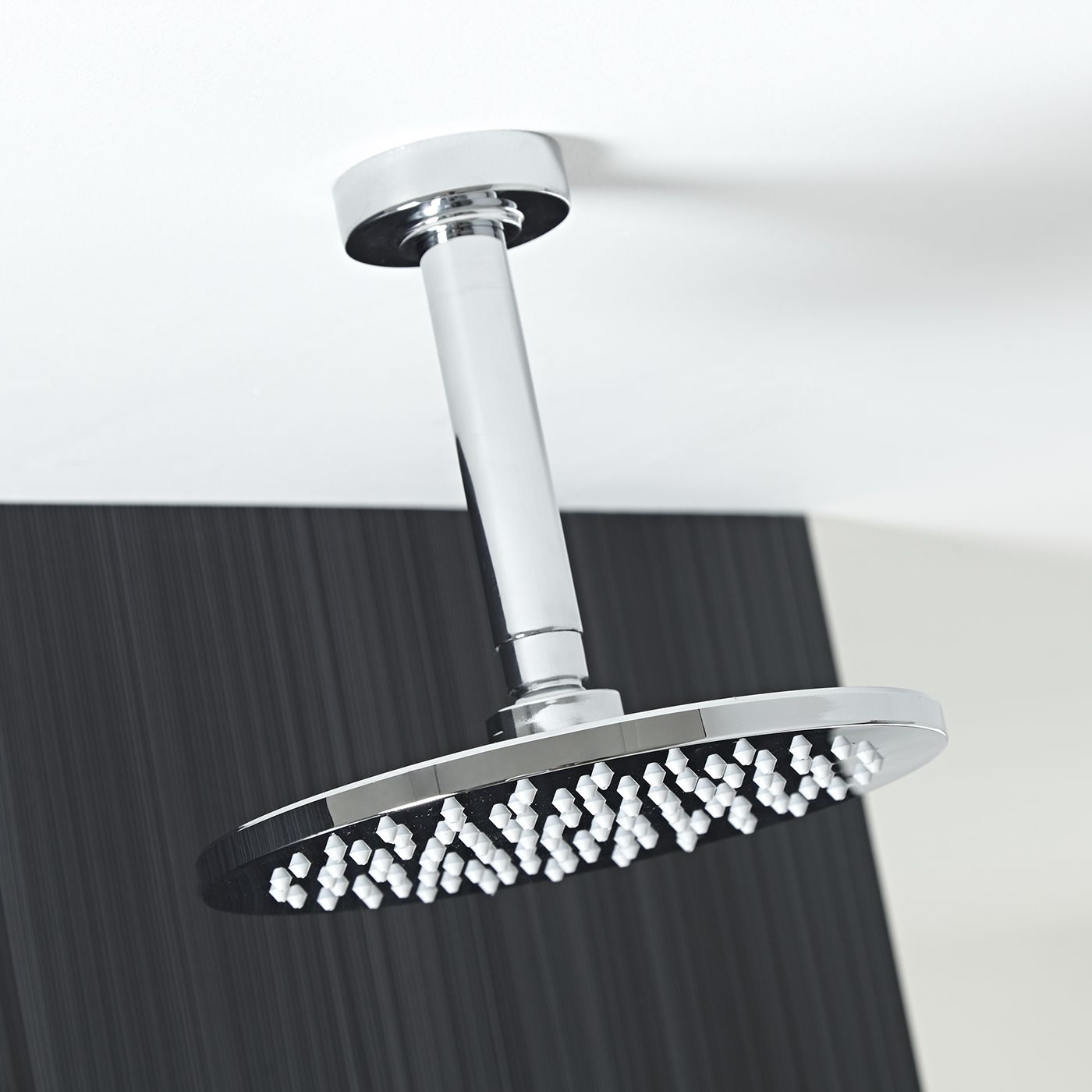 One-function 8" Diameter Round Ceiling Mounted Showerhead - Chrome Finish