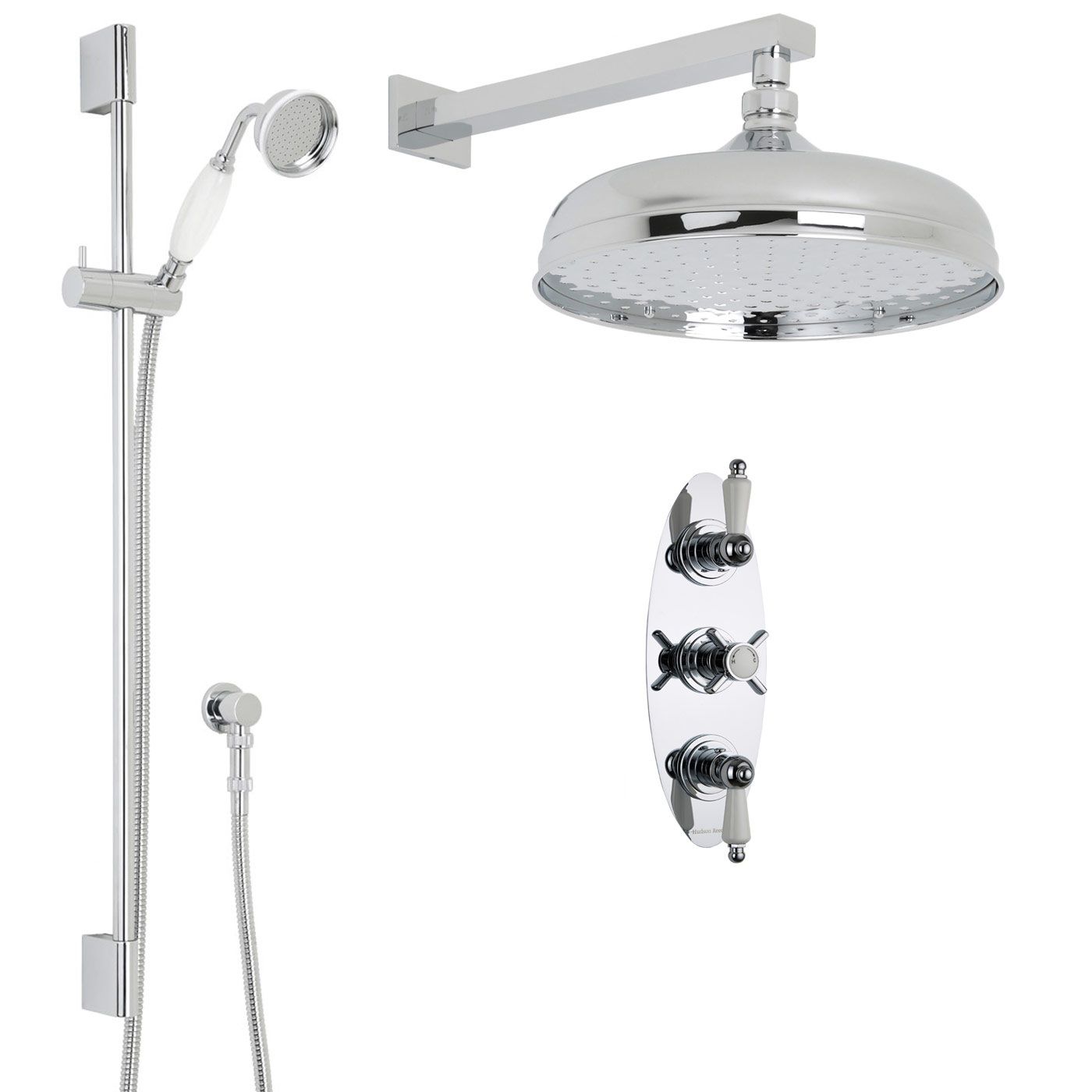 Beaumont Thermostatic Shower System with 12" Apron with Wall Arm & Handset