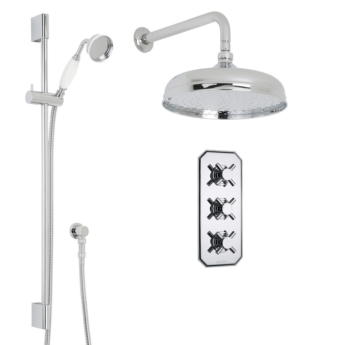 Kristal Thermostatic Shower System with 12" Round Head & Wall Arm & Handset