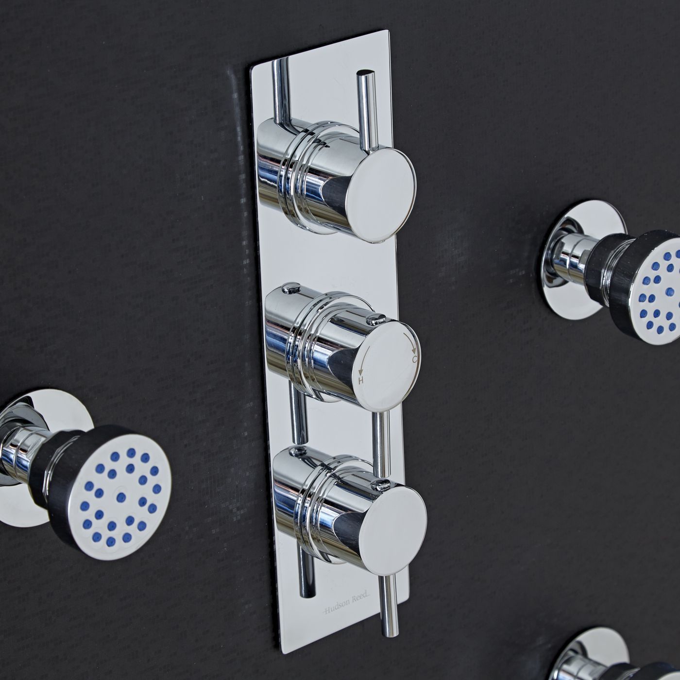 Quest Concealed 3 Outlet Triple with Diverter Thermostatic Shower Valve (Slim Plate)