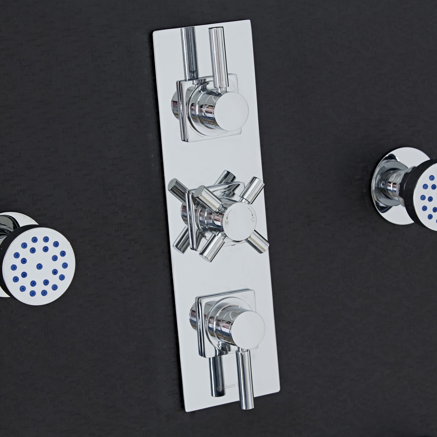 Tec Concealed 3 Outlet Triple with Diverter Thermostatic Shower Valve (Slim Trim Plate)