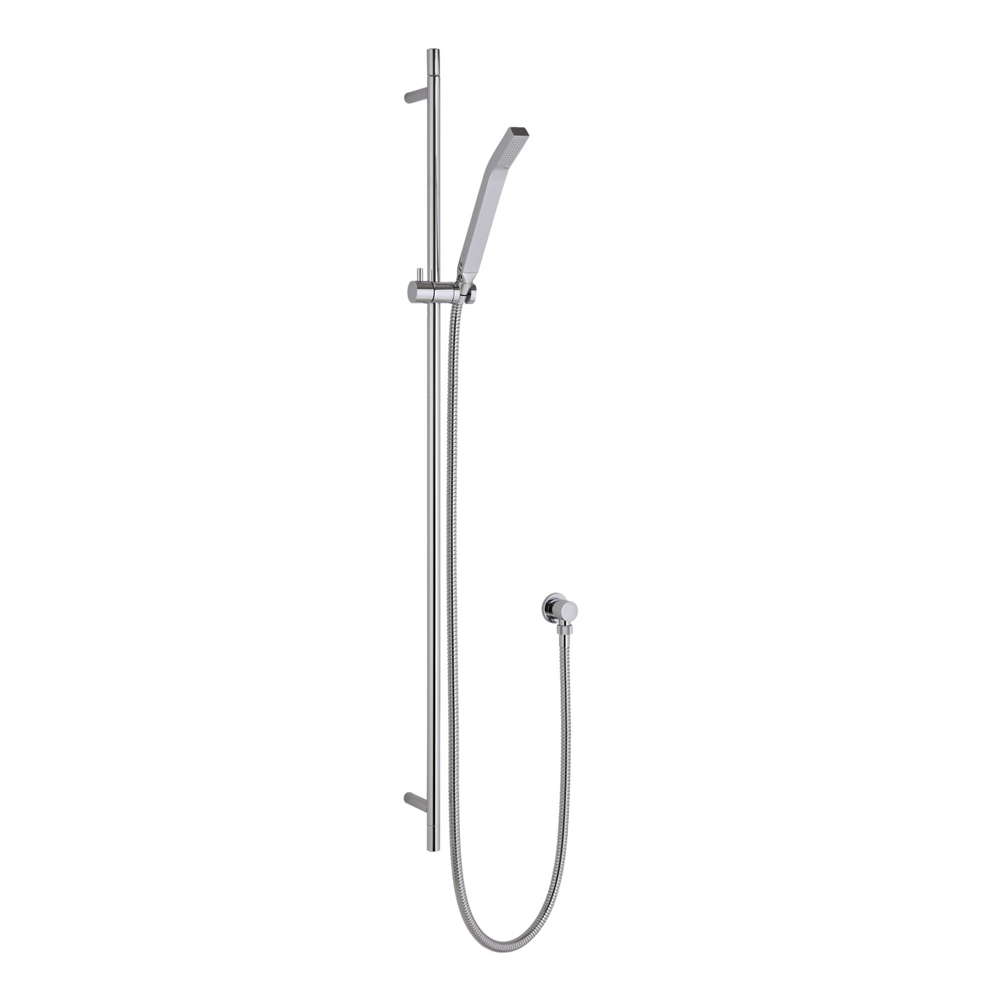 Valquest Minimalist Slider Rail with Slimline Brass Handset, Round Elbow