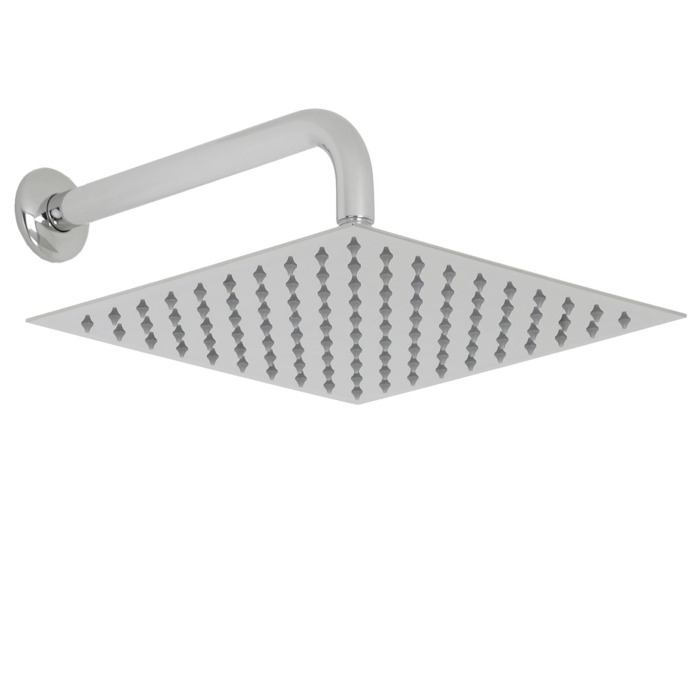 Valquest 12" Square Thin Shower Head with Wall Arm