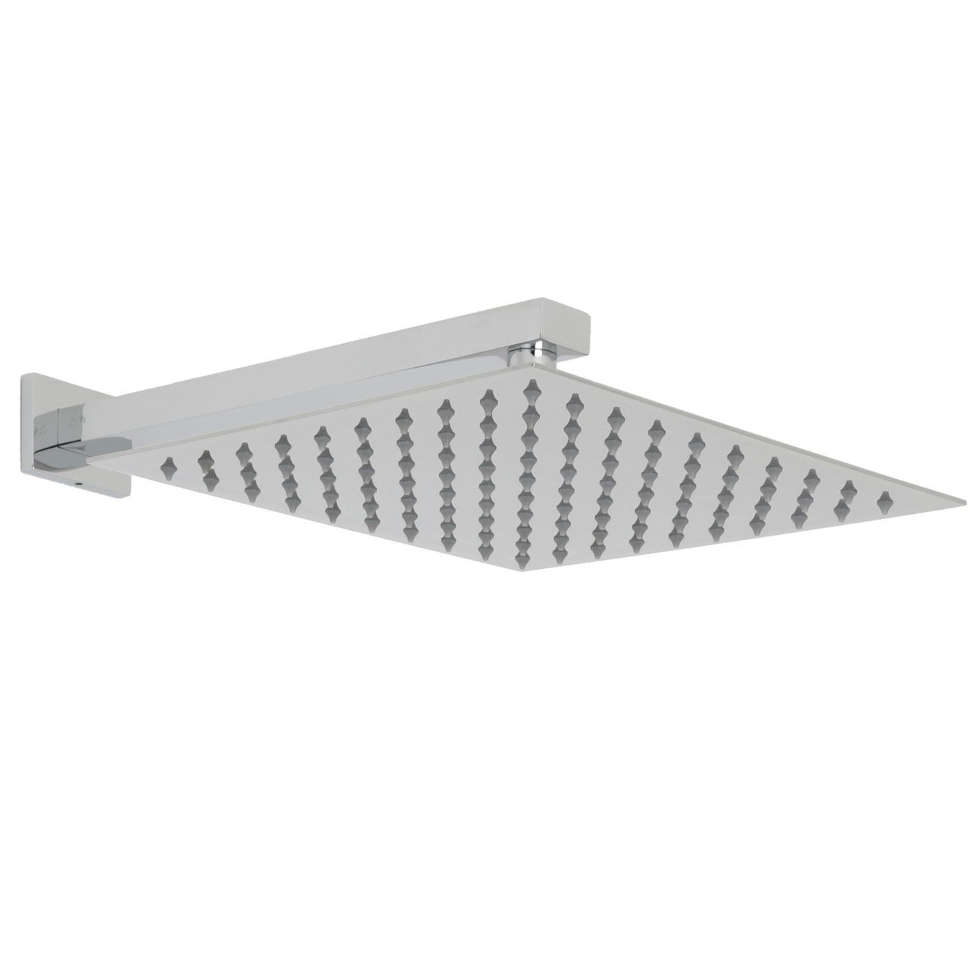 Valquest 12" Square Thin Shower Head with Rectangular Wall Arm