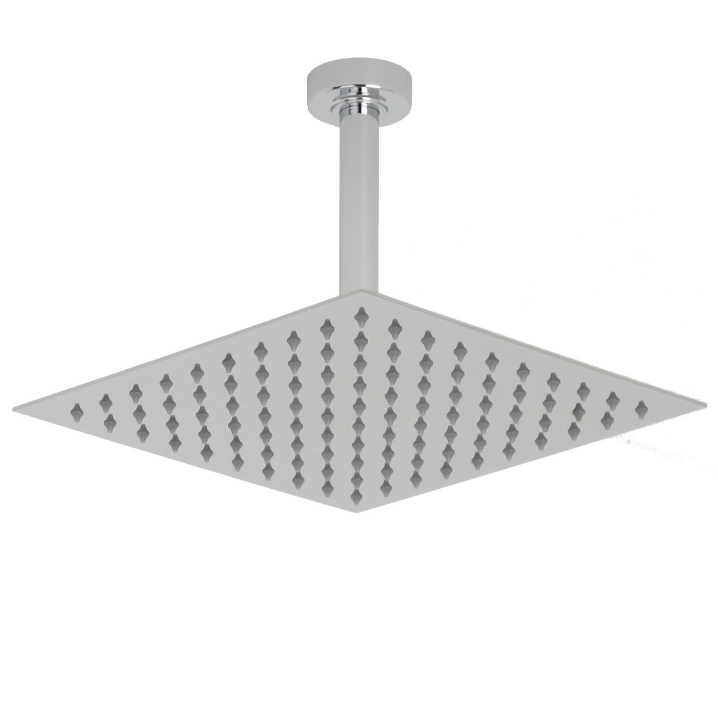 12" Square Shower Head with Round Ceiling Arm