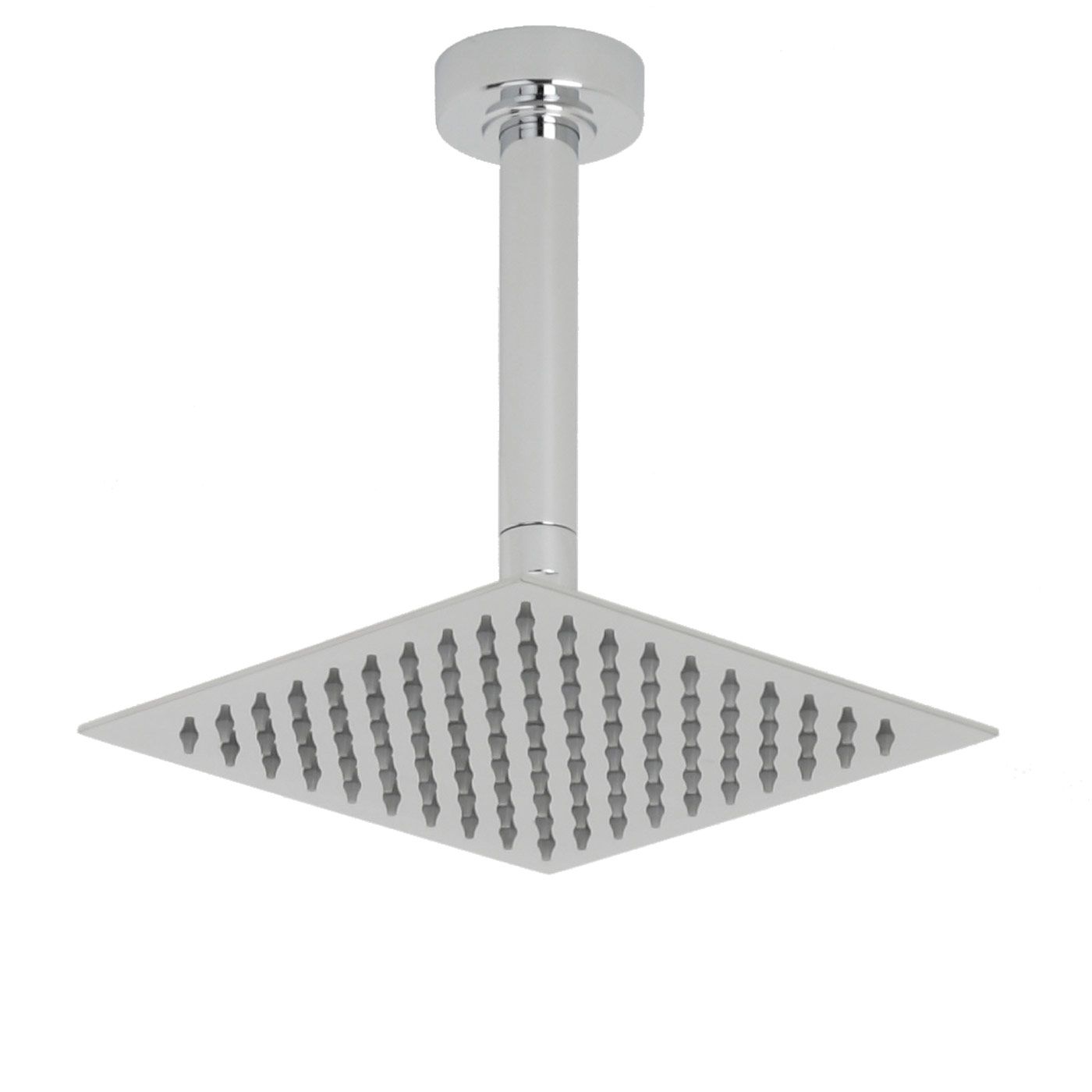 Valquest 8" Square Thin Shower Head with Round Ceiling Arm