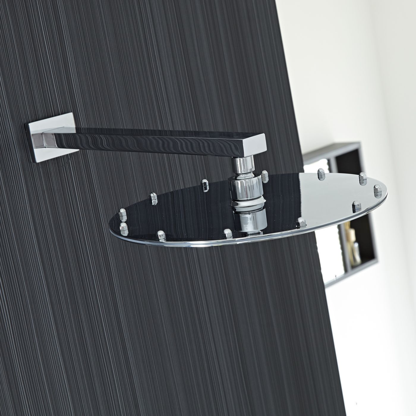 12" Round Shower Head with Rectangular Wall Arm
