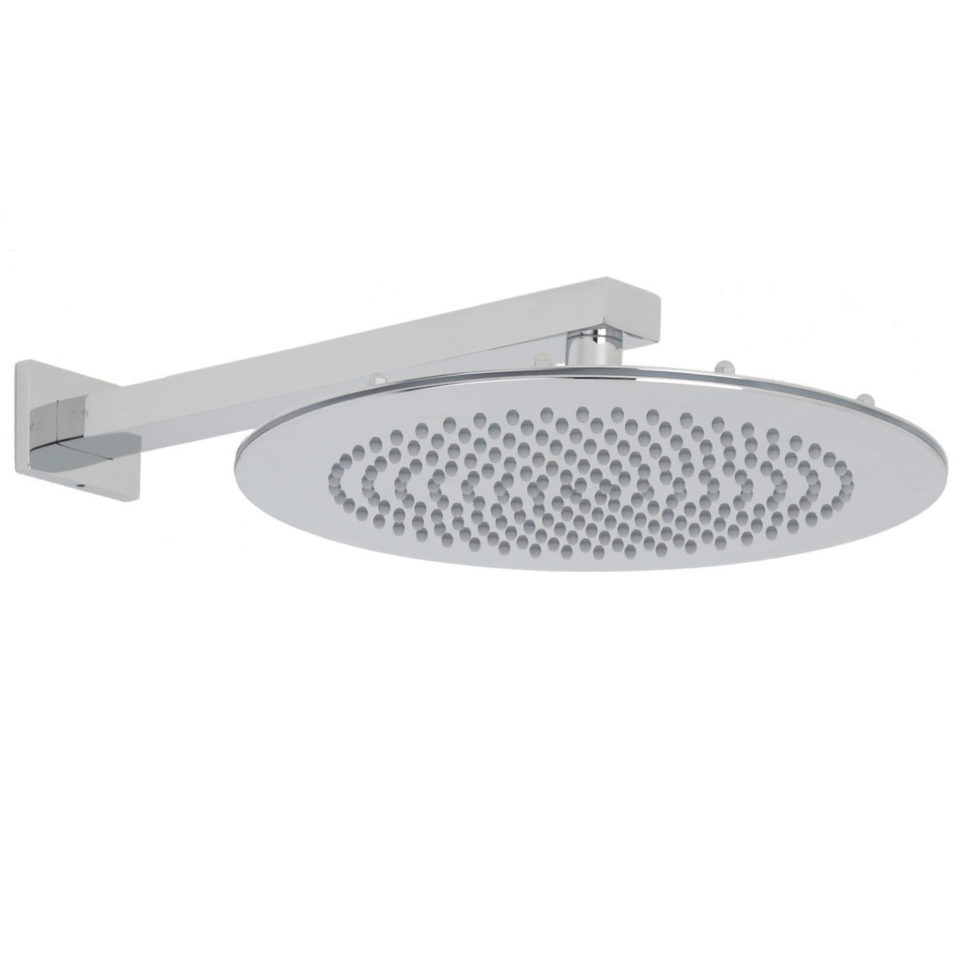 Valquest 12" Round Thin Shower Head with Rectangular Wall Arm
