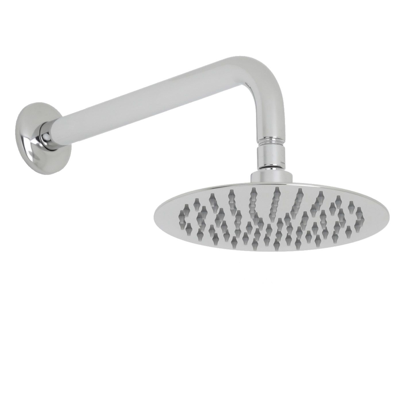 Valquest 8" Round Thin Shower Head with Wall Arm
