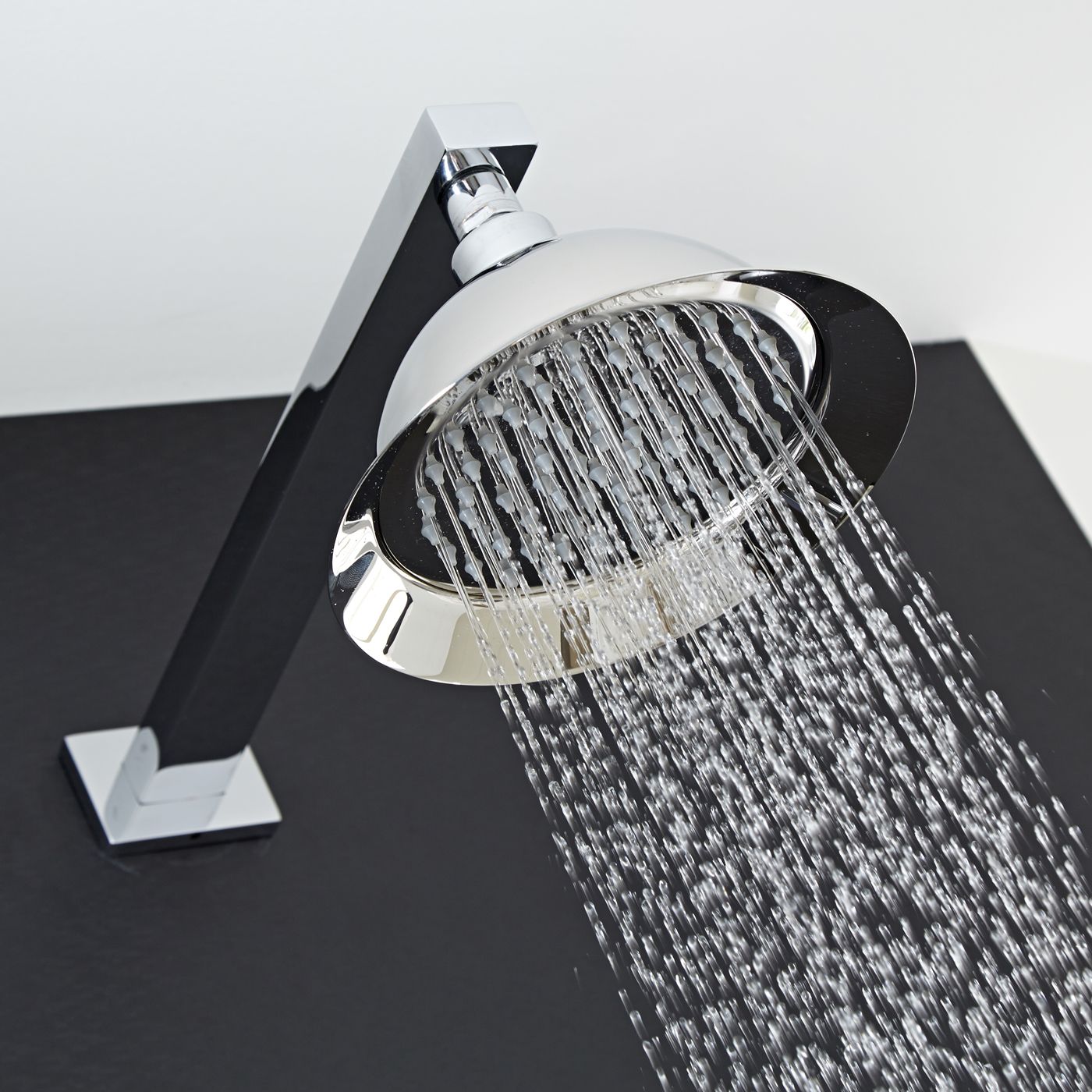 8" Shower Rose with Rectangular Wall Arm